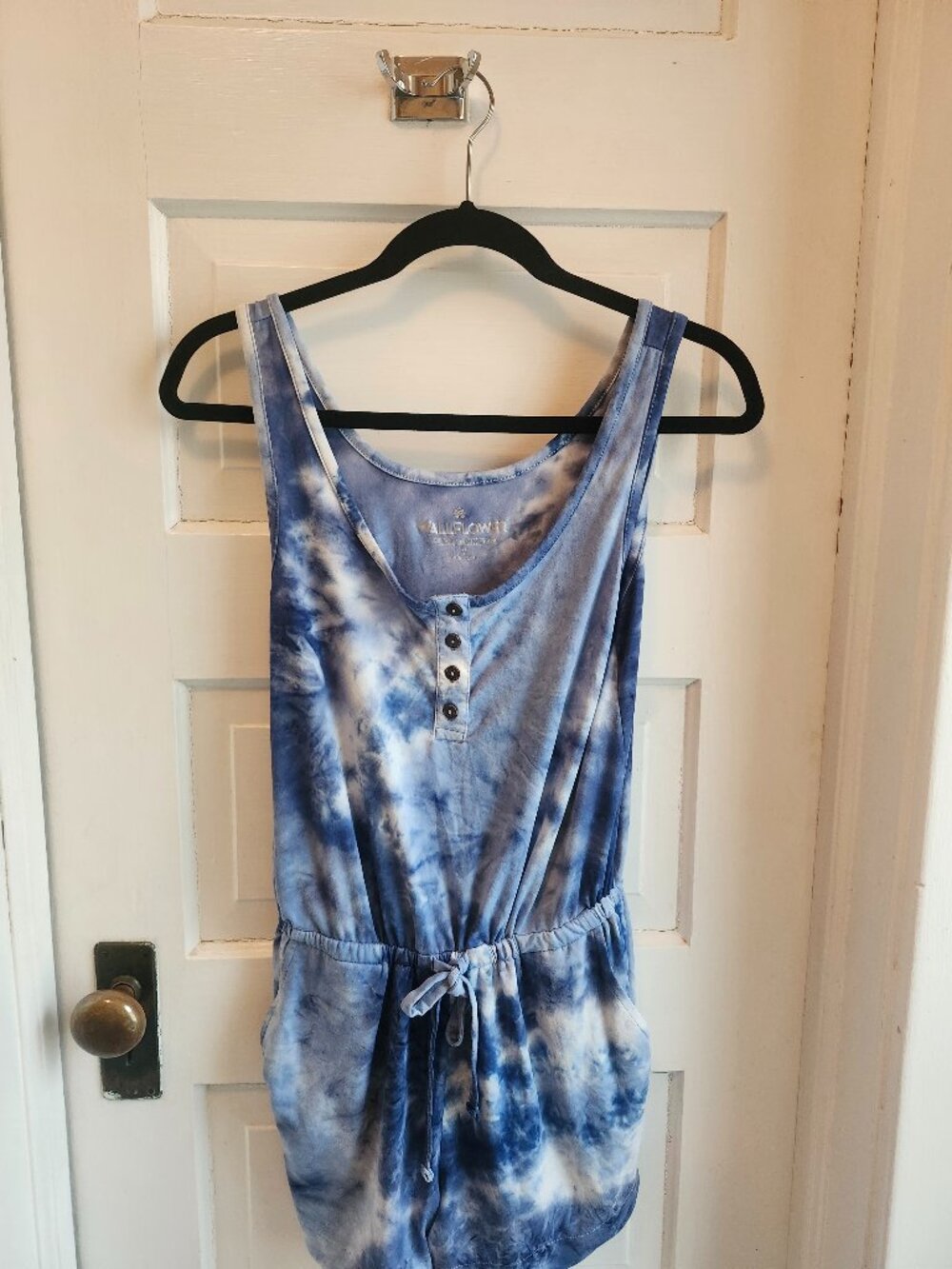 Blue and White Tie Dye Romper